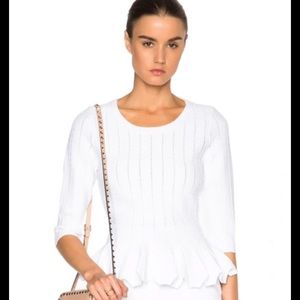 Jonathan Simkhai Peplum Pointelle Stretch Top XS